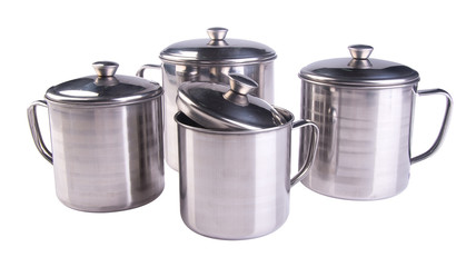 mug. stainless steel mug on background