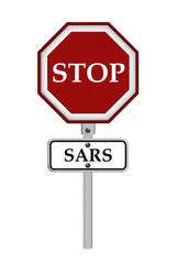 Stop SARS sign - isolated