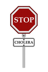 Stop Cholera sign - isolated