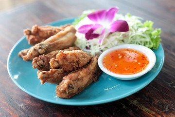 fried wings with salt Thai food