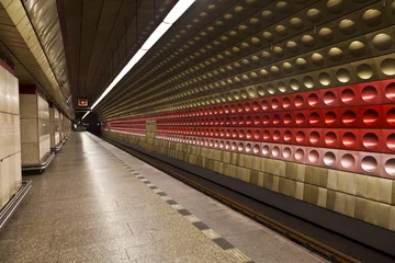 Foto auf Acrylglas Antireflex The interior of the station "Staromestska" of Prague metro © vesta48