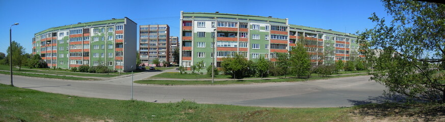 Fototapeta na wymiar Panoramic view of multistage dwelling houses