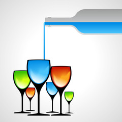 wine bottles and glasses