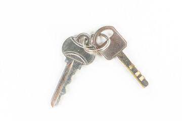 Door keys isolated on white background