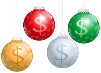 Christmas Balls Dollar Sign