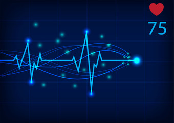 Electrocardiogram Monitor Display Vector illustration