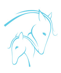 Contour of horses