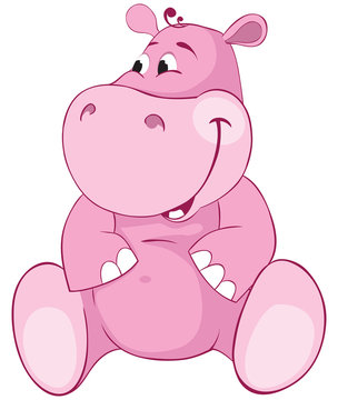 Pink hippopotamus - first teeth
