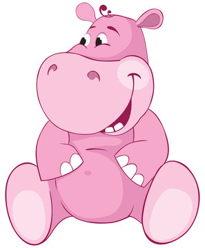 Pink hippopotamus - first teeth