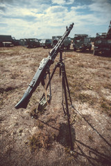 Old vintage machine gun