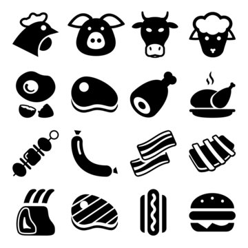 meat black icons