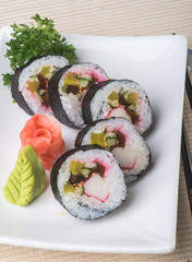 japanese cuisine. sushi on the background