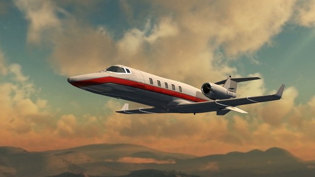 private corporate jet - luxury corporate airplane - in fly