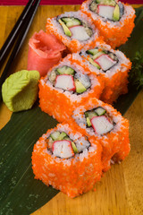 japanese cuisine. sushi on the background