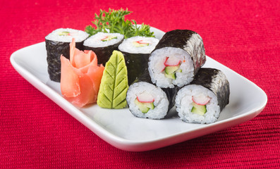 japanese cuisine. sushi on the background