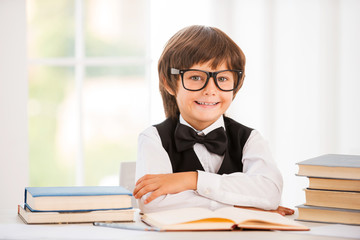 Smart and confident schoolboy.