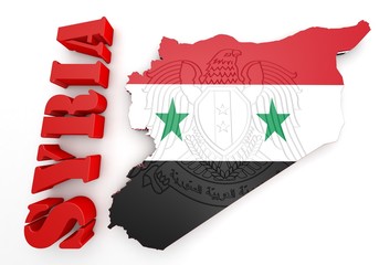 Map illustration of Syria with map