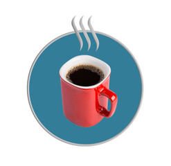 coffee shop sign, isolated on white background.