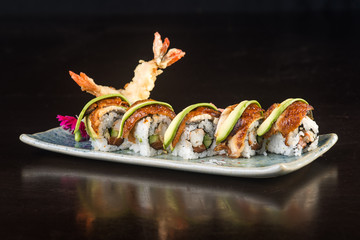 japanese cuisine. sushi on the background