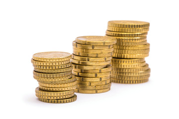 Coins isolated on white