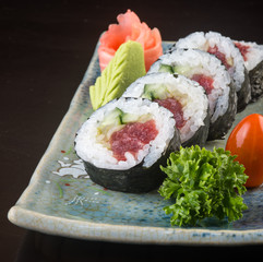 japanese cuisine. sushi on the background