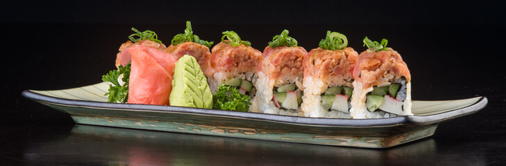 japanese cuisine. sushi on the background