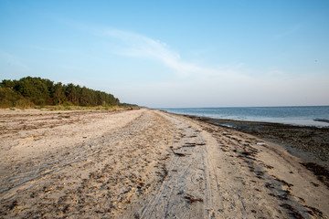 beach skyline with sand and perspective