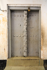 Hand crafted wooden door at Zanzibar