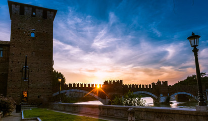 Fototapeta na wymiar Castelvecchio in Verona, Northern Italy