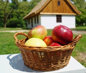 Apples in a basket - healthy food, vitamins