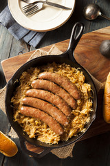 Roasted Beer Bratwurst with Saurkraut