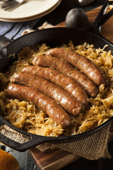 Roasted Beer Bratwurst with Saurkraut