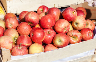 Fototapeta na wymiar Apples for sale at the local farmers market