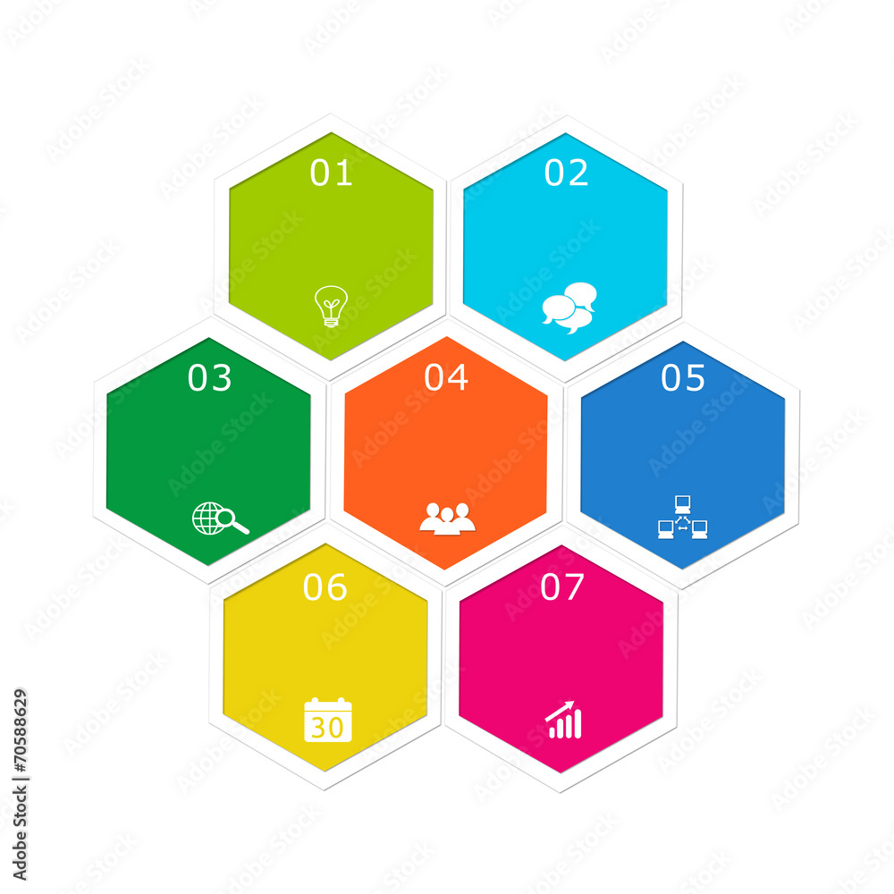 Poster abstract design with hexagons for web or marketing