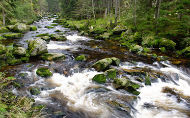 Mountain river waterfall