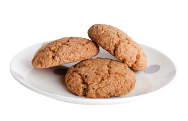 Plate with oatmeal cookies