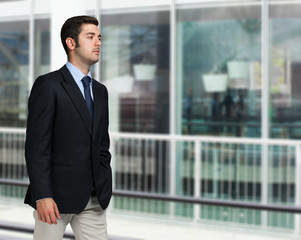 Businessman walking in the city