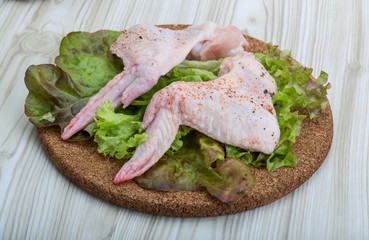 Raw chicken wings