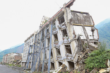 earthquake  house after May 12,2008  at beichuan,mianyang,china