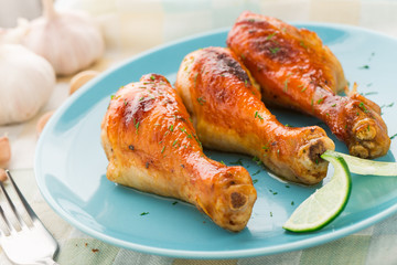 Roasted chicken legs