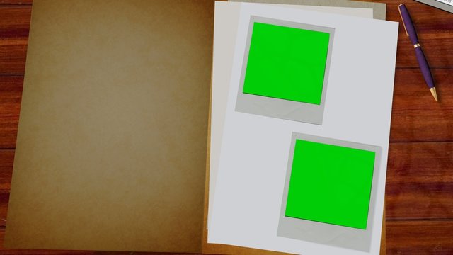 Secret Files opens animation with green screen pictures inside