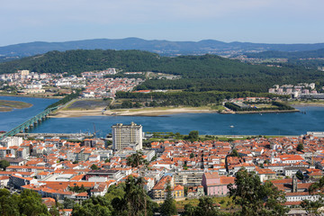 Naklejka na ściany i meble Aerial view on Viana do Castelo, Portugal
