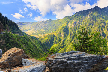 Fototapeta na wymiar View of the Fagaras mountains in Romania
