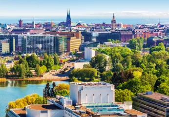 Poster Aerial panorama of Helsinki, Finland © Scanrail