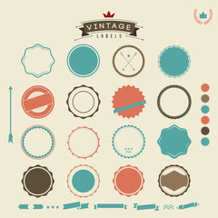 Elements for creating retro vintage logo, label, sign