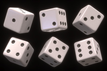 Dice six sides. Clipping path included.