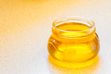 Jar of organic floral honey
