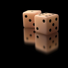 Two dices. Clipping path included.