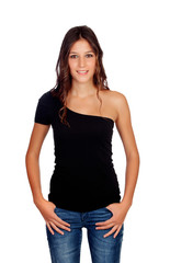 Obraz premium Attractive casual girl with jeans