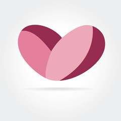 Abstract vector heart isolated on white background